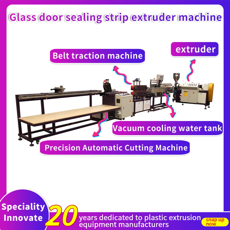 Glass door seal strip extruder